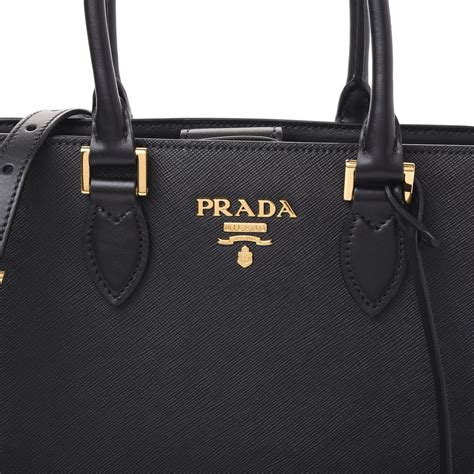 prada saffiano tote black